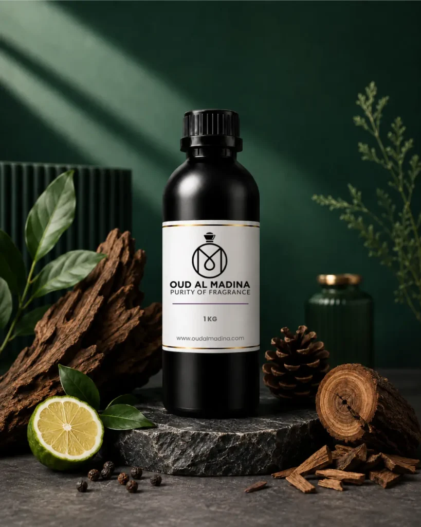 Men's fragrance oils category image with black oud al madina bottle