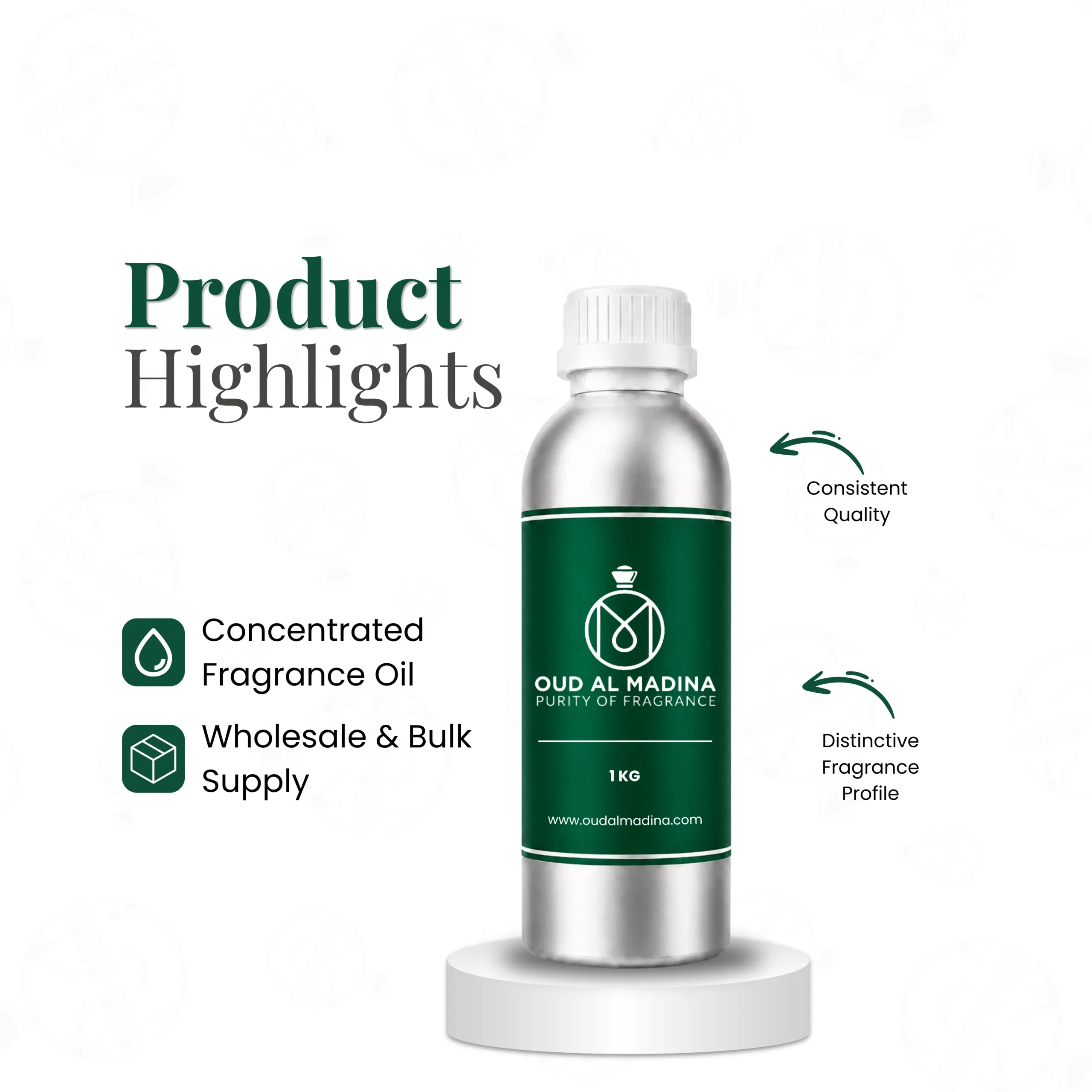 Oud Al Madina silver fragrance oil product highlights